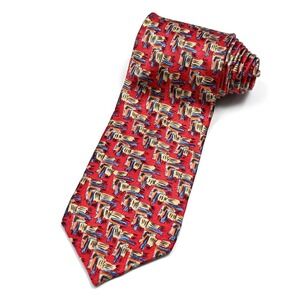 Jerry Garcia Red Geometric Collector's Edition Men's Silk Neck Tie Abstract‎